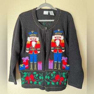 Vintage Bobbie Brooks Christmas Nutcracker cardigan